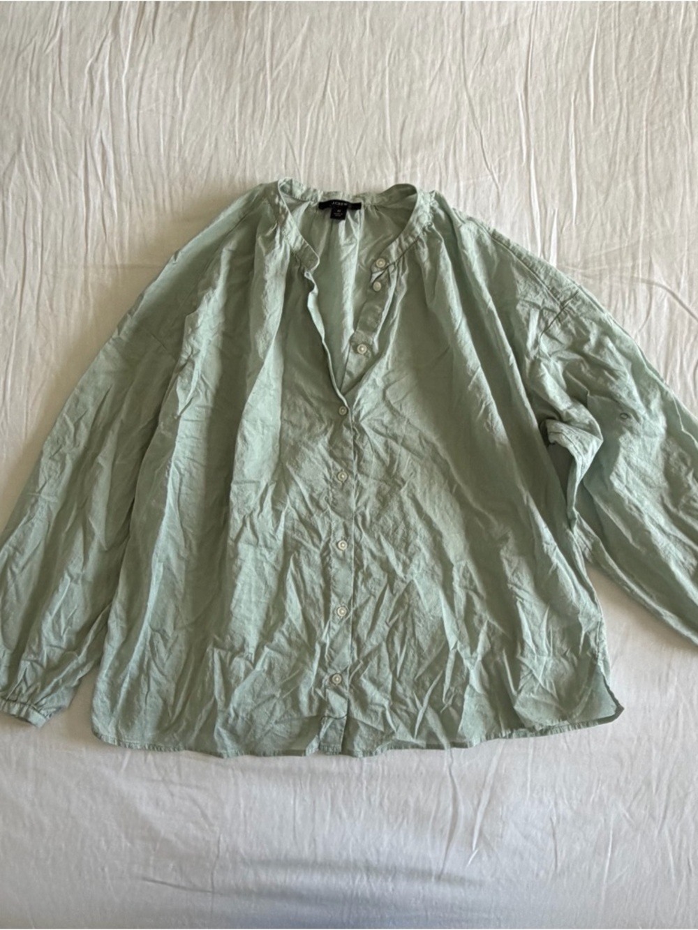 J Crew Light Mint Button-Up Shirt 100% cotton